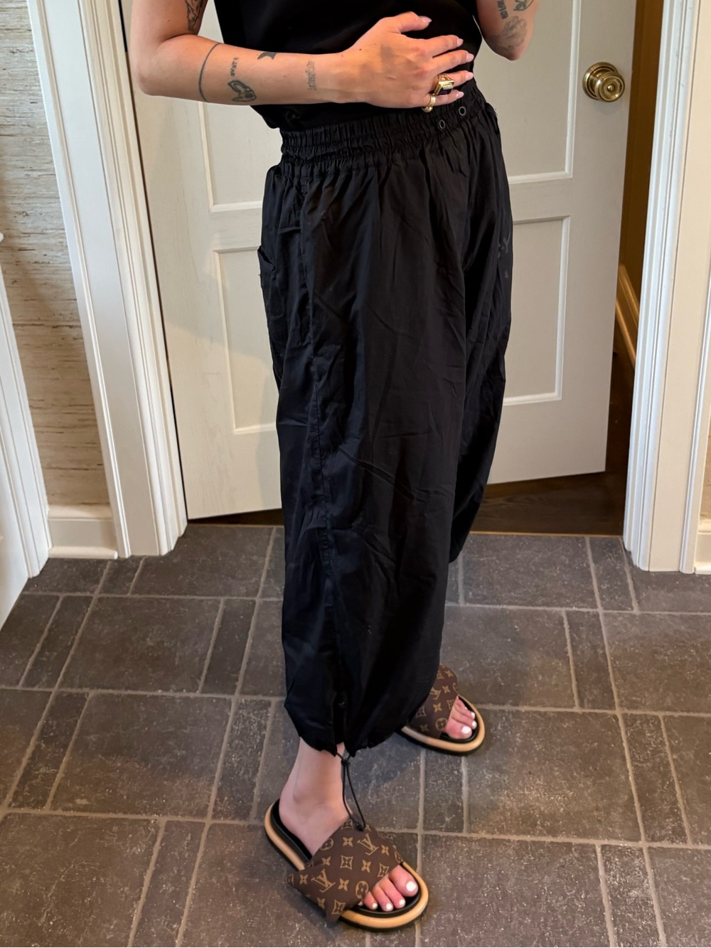 Y-3 Black Athletic Joggers with Branded Patch